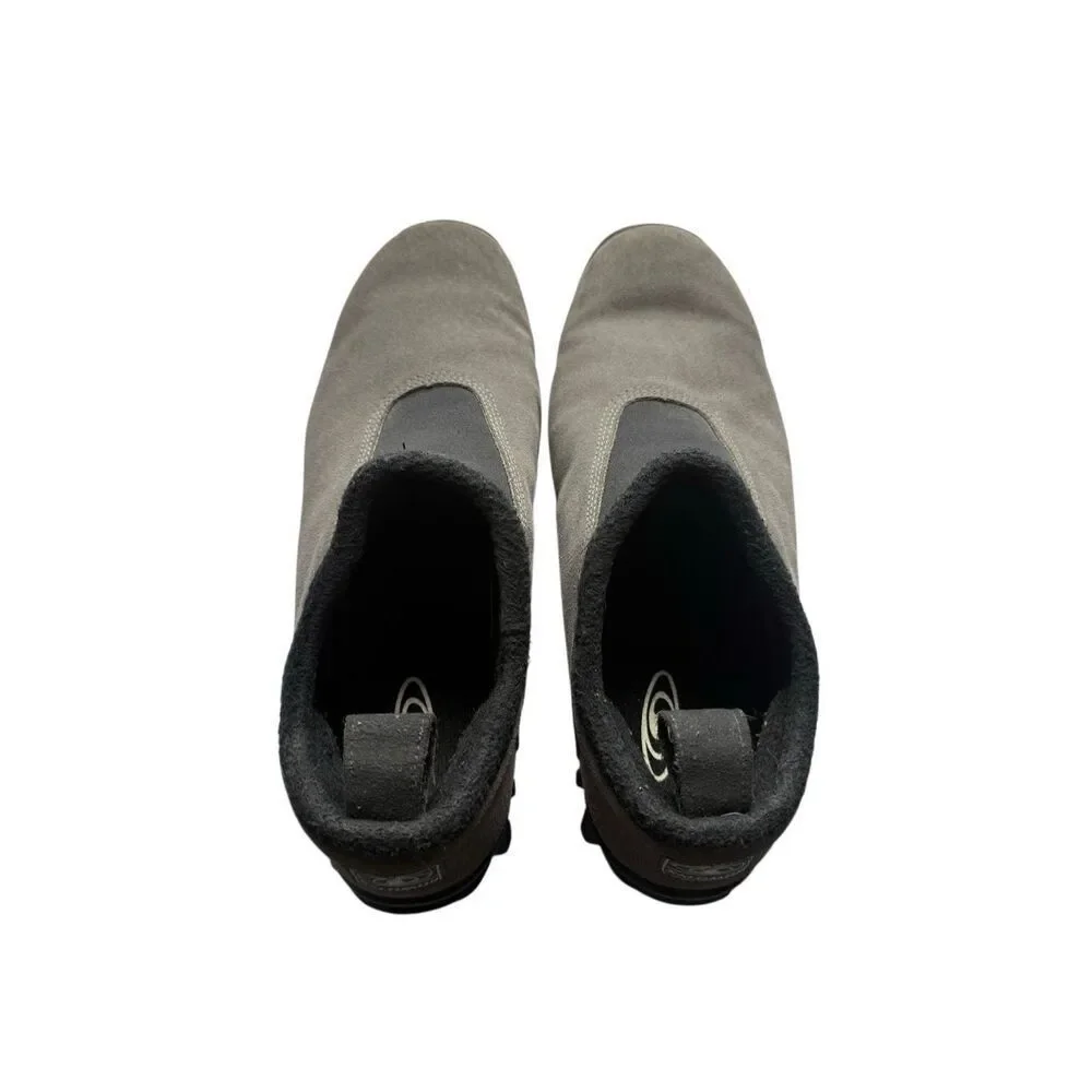 Salomon Mens Gray Contragrip Suede Snowclog Slip-on Shoes Size 11
